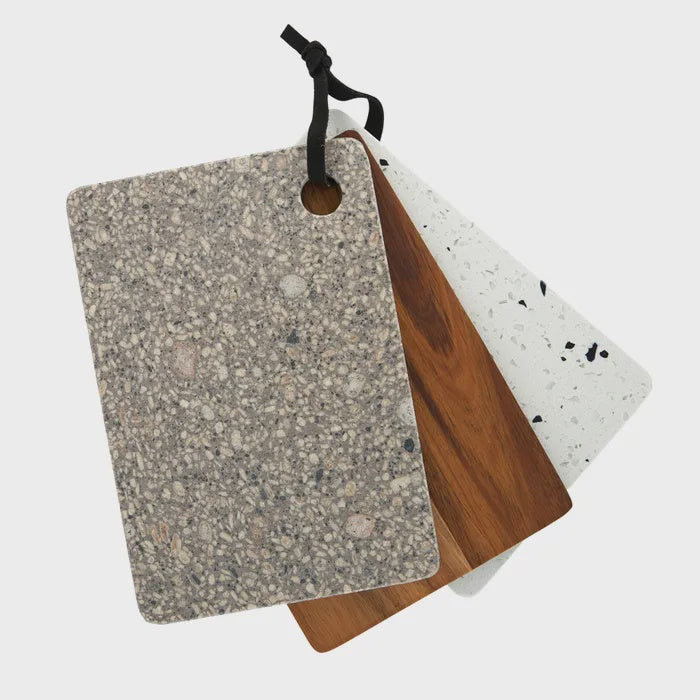 Terrazzo & Acacia S/3 Boards 15x22cm