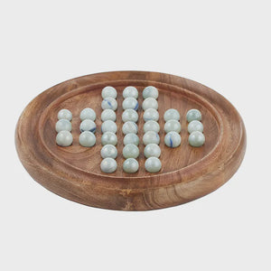 Solitaire Game Wood/Marble 21.5cm Nat